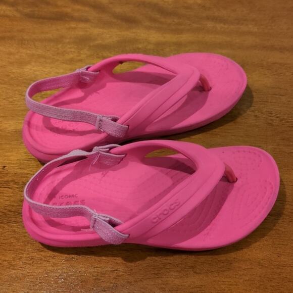 CROCS Classic pink Flip Sandals toddler little kids girls size C9 - Picture 3 of 3